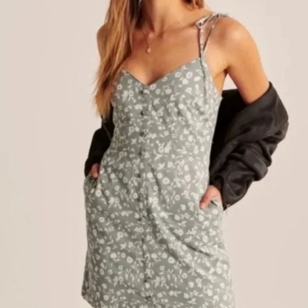 Abercrombie & Fitch Floral Mini Dress - Green